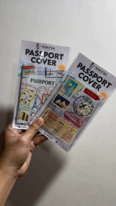 STYLISH PASSPORT COVER - PVC JACKET TYPE (with card & ticket pockets)