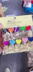 35x7mm DIY Love Red White Wood Clothes Pegs Clothespin Clips Office Party Decoration Accessories Photo Hanging Pegs