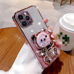 ROAZIC ตัวยึดหมีลูกกวาดน่ารักสำหรับ VIVO Y29เคสกระดาษแวววาวใสชุบเคลือบป้องกันด้านหลัง DS05