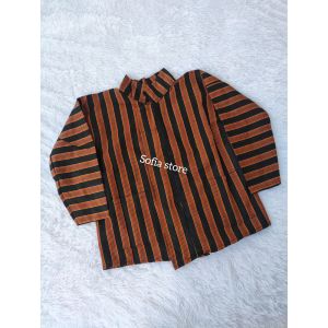 Baju Lurik Surjan Sorjan Anak Laki-laki Kostum Pakaian Tradisional Adat Jawa Lurik
