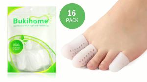 Bukihome 16 PCS Toe Protectors Silicone Toe Caps Toe Sleeve Protectors Prevent Pain Relief for Corns Blisters and Ingrown Toenails，Great for Running Walking Stop Toe Pain(4L+8M+4S)[Upgrade]