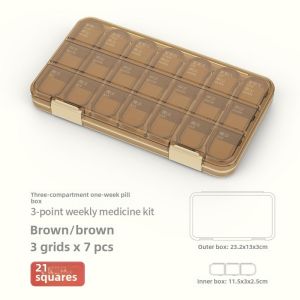 Packing Medicine Box Portable 7 Days a Week Large Capacity Early Afternoon Late 30 Days Medicine Medicine Tablet Box Portable