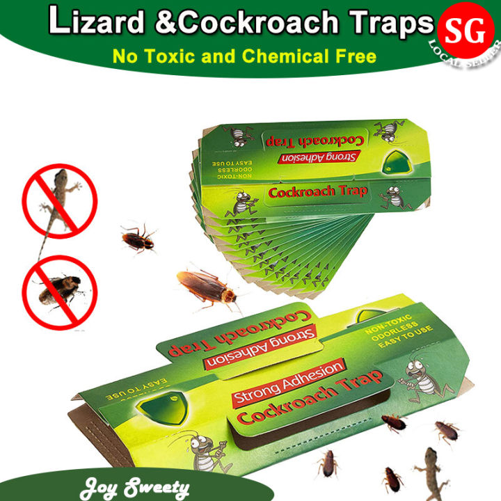 🇸🇬【SG stock】10pcs Roach Trap Lizard Traps Stickers Roach Bait