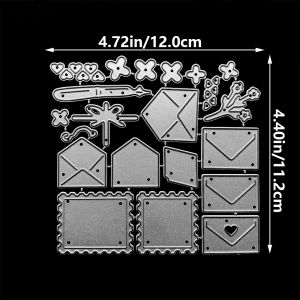 1pc Envelope Stamp Small Flower Love Set Metal Cutting Dies For DIY Scrapbooking Greeting Card Making Handmade Embossing Mold