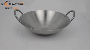 Wajan/Kuali Stainless Steel/wajan penggorengan/ penggorengan wajan/kuali penggorengan/wajan cekung