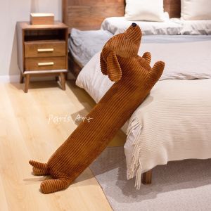 Brown Cute Sausage Dog Pillow Long Rectangular Decorative Cushion for Girls Bedroom Sofa Headboard Sample Room Decoration