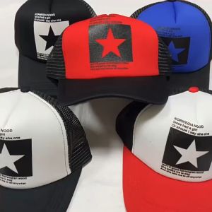 Sun Mesh Hats Fashion Five Pointed Star Print Baseball Cap Breathable Trucker Hat for Men Women Baseball Cap Adjustable Outdoor Sports