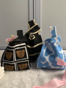 Tas Tangan Knot Bag Korean - Bahan Rajut Style Knitted Bag - TS1743