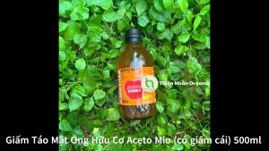 Giấm Táo Mật Ong Hữu Cơ Aceto Mio có giấm cái Organic Apple Cider Vinegar with Honey 500ml