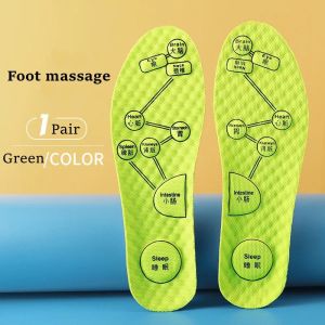 1Pair Deodorizing Massage Insoles Acupressure on Foot Shoe Pads Plantar Fasciitis Running Sports Shoe Insoles Breathable Comfort