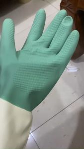 Găng Tay Cao Su Rửa Chén Bát Siêu Hai Màu - Màu Xanh Size S M L - GIAO NGẪU NHIÊN MÀU