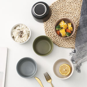 Bát Cơm Sáng Phong Cách Scandinavia INS Macaron Matte 45 Inch Bát Đựng Súp Kiểu Hàn Quốc Dùng Tại Nhà Bát Đựng Mì Sáng Tạo