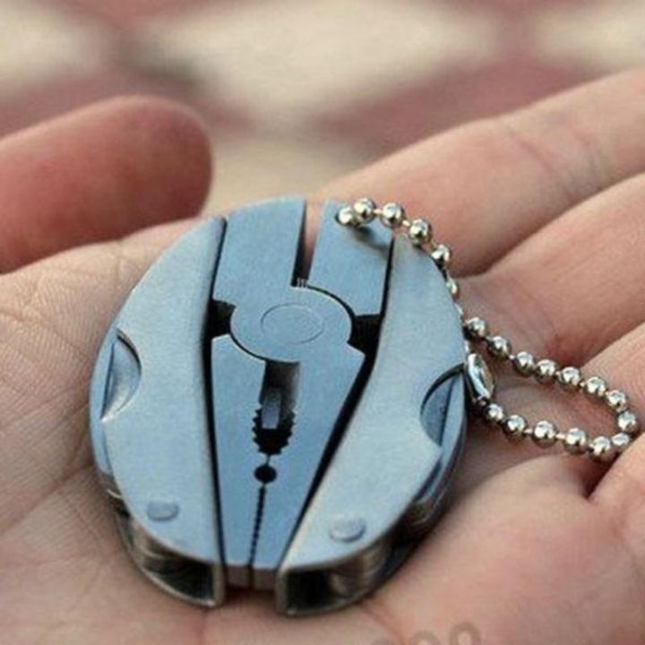 Portable MINI Stainless Steel Multi Tool Pocket Multifunctional Tool for Travel Foldable Multipurpose Plier Multitool Keychain Screwdriver with Led Light