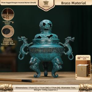 DATONGSHIJIA | Brass Tripod Cloud Dragon Incense Burner