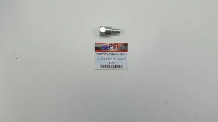 Baut Sambungan Spion Atas 14 KANAN - Bawah 12 KIRI - Baud Peninggi Adaptor Spion Honda Ke Motor