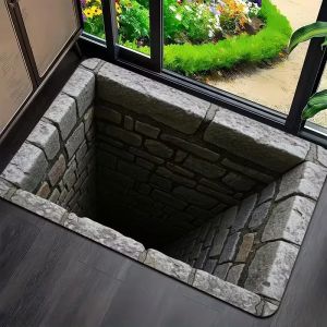 VIKAMA 3D Optical Illusion Tricky Floor Mat – Indoor/Outdoor Entryway Doormat Non-Slip Living Room and Bedroom Rug Home Decor