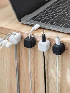 Magnetic Desktop Cable Organizer Data Charging Line Arranger Fixed Holder Silicon Material Bedroom Space Organizer