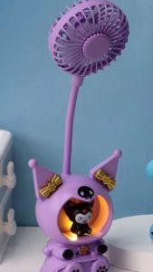 Kipas Mini Karakter 3 in 1 & Rautan Pensil dan Lampu LED Portable