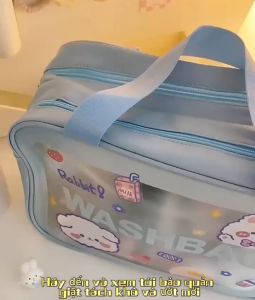 Túi đựng mỹ phẩm du lịch tiện dụng Túi đựng mỹ phẩm 2 ngăn cute trong suốt nhiều kích thước WASH BAG