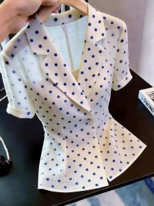KUNAILIN | French Polka Dot Short Sleeve Shirt
