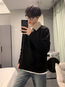 เสื้อเชิ้ตคอโปโลแขนยาวผู้ชาย ทรงหลวม ผ้าฝ้าย ทรงปกติ ฤดูร้อน 2025 ทรงปกติ ปกติ เสื้อเชิ้ตแขนยาว