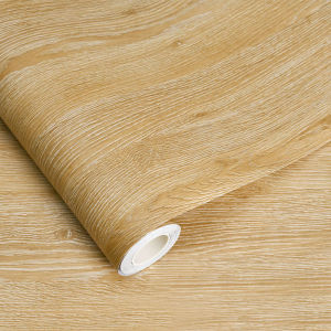 Waterproof Wood Vinyl Wallpaper Self Adhesive Wall Paper Doors Cabinet Desktop Modern Furniture Decorative Wallpaper