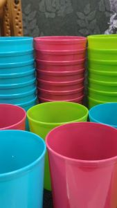 10PCS (8OZ) PLASTIC TUMBLERS COLORFUL DRINKING TUMBLER UNBREAKABLE PLASTIC CUP RESTAURANT TUMBLER