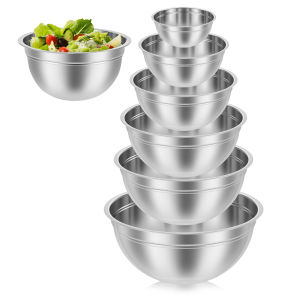 5/6pcs Stainless Steel Mixing Bowl Set Food Storage Organizers Bowl Mix Size Nesting Bowl for Baking Cooking Salad and Food Prep