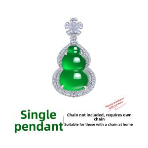 AILEQ | Natural Jade Vivid Green Necklace Jade Pendant