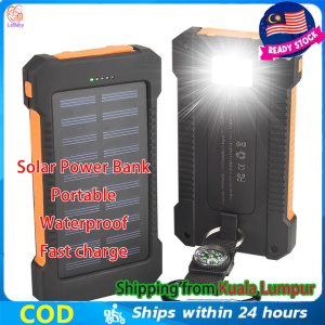 100000mAh Solar Power Bank IP67 Waterproof Powerbank Solar Original with LED Light Power Bank Solar Charger 3 USB Mobile Phone Fast Charging Powerbank Solar Original Large-Capacity Portable Mobile Phone Charger with Solar Panels are Remo
