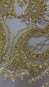 White Lace Fabric with Sequins for Wedding Dress French Embroidery Beaded Lace African Nigerian Elegant Fashion 2026 M348-1