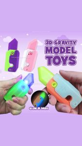 [ Ready Stock ] 3D Gravity Carrot Knife Toy LED Lighting Glow In Dark Fidget Spinner Stress Relief Toys 萝卜刀 解压神器