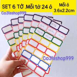 Set 10 tờ giấy ghi chú mỗi tờ 24 ô có nhiều màu như hình/nhãn dán tự dính/sticker