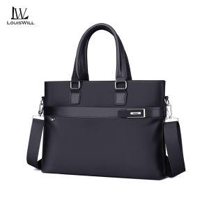 LouisWill กระเป๋าแล็ปท็อปกระเป๋าธุรกิจขนาด14นิ้วกระเป๋ากระเป๋าสะพายไหล่พกพากระเป๋าถือความจุขนาดใหญ่เดินทางกระเป๋าสะพายข้างกันน้ำกระเป๋าเดินทาง Tas Rekreasi