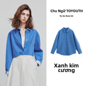 Toyouth | Áo Sơ Mi Bông Cổ Trắng Đèn Đuôi Mèo Thời Trang Mới Thu 2026