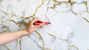 Waterproof Marble Wallpaper Self Adhesive Vinyl Wall Sticker Anti Mold Peel and Stick DIY Home Decor