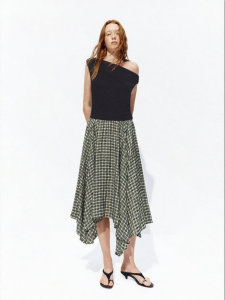 MO&Co. | New Two-Piece Illusion Off-Shoulder Pleated Asymmetric Dress