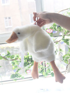 Cute Large Capacity Plush Pencil Case Big White Goose Birthday Gift Girls Stationery Storage Bag Embroidered Pattern Business Supplies