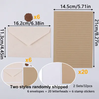 Stationery Set with Envelopes and Stationery Letter Writing Paper Wax Seal Stickers for Love Letter Wedding Party Invitations