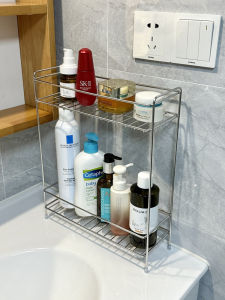 Giá Để Đồ Hai Lớp Bằng Thép Không Gỉ Dung Tích Lớn Để Đựng Mỹ Phẩm Đồ Vệ Sinh Cá Nhân Giá Để Đồ Trong Nhà Tắm Kiểu Nhật Bản