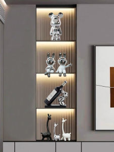 Modern Luxury Violent Bear Wine Cabinet Decorations Combination Red Wine Rack Living Room Home TV Cabinet Entrance Ceramic Sculpture