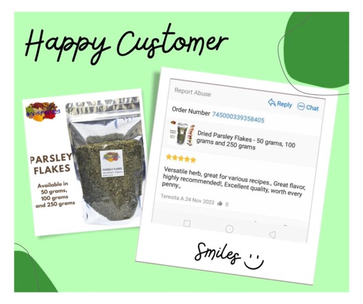 Dried Parsley Flakes 50 grams, 100 grams and 250 grams Lazada PH