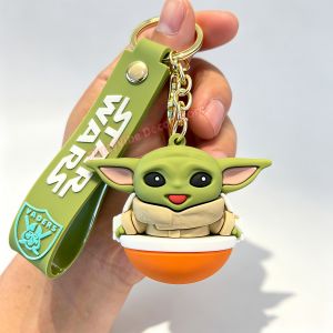 Hasbro | Stars War Keychain Master Yodas Baby Figure Pendant Keyring for Backpack Car Key Chain Accessories Bag Decor Birthday Party Gift