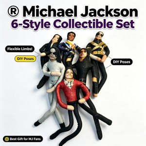 Bandai | 25-27CM Style Michael Jackson Cosplay Prop Doll Plush Stuffed Figure Dolls Room Decoration Abstract Joint Mobility Props Gift