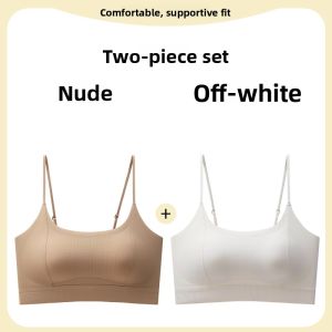 miiow | Ice Silk Strap Vest Womens Summer Thin Invisible Traceless Large Chest Appears Small Gathered Anti-Sagging Bra Underwear