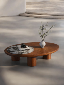 GOOFANSER | Retro Solid Wood Irregularly Shaped Coffee Table