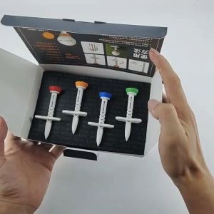 4pcs Golf Tees Plastic Golf Double Tee 4 color Step Down Golf Ball Holder Outdoor Golf Accecories with Package For GIft