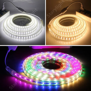 LED Strip Light 220V Ceiling Indoor Outdoor Decorative Waterproof Warm White RGB Flexible lights 120