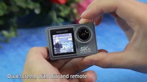กล้องกันน้ำจอสัมผัส  ไมค์ไร้สาย เมนูไทย 5K AUSEK AT-M40R และ AT-M40RW Action Camera เซ็นเซอร์ SONY