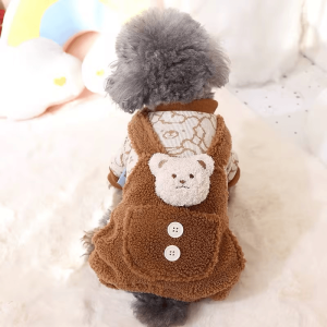 Warm Cotton Bear Costume Four-Legged Dog Clothes for Small Dogs And Cats Teddy Bichon Pomeranian Schnauzer in Autumn And Winter